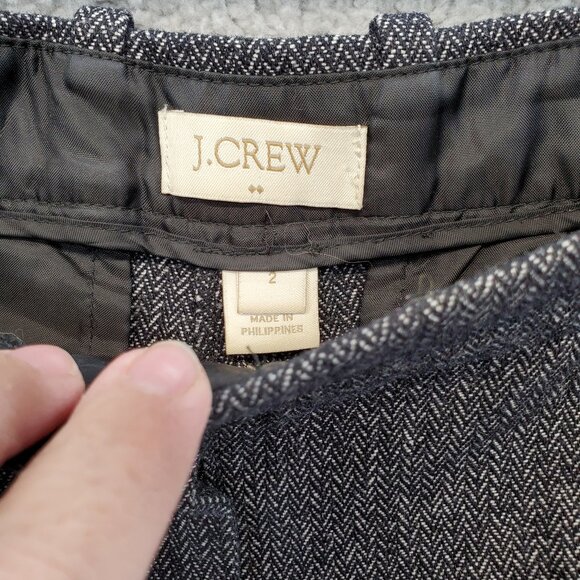 J Crew Grey Wool Blend Straight Leg Pants Trousers Womens 2 Seam Lines Back - Picture 3 of 14